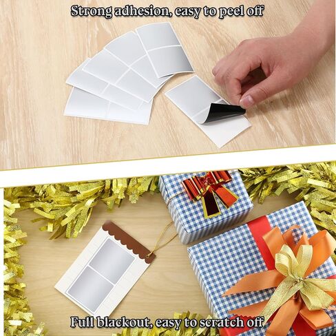 2 Inch Silver Scratch Off Labels, 50 PCS Rectangle Self-Adhesive DIY Scratch-Off Cards Scratch Stickers Scratch-Off Stickers for Making Surprise Reward Cards and Raffle Ticket, Silver in Kuwait