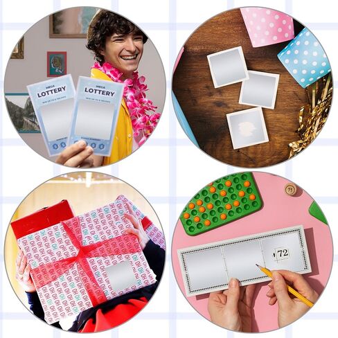 2 Inch Silver Scratch Off Labels, 50 PCS Rectangle Self-Adhesive DIY Scratch-Off Cards Scratch Stickers Scratch-Off Stickers for Making Surprise Reward Cards and Raffle Ticket, Silver in Kuwait