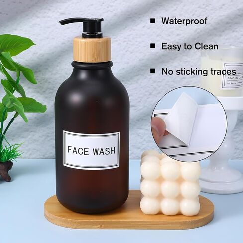 24 PCS Waterproof Labels for Bottles Bathroom Labels Shampoo Label Waterproof White Dish Soap for Bottles Travel Hand Soap Sticker for Bottle Soaps Shampoo in Kuwait