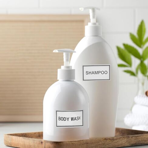 24 PCS Waterproof Labels for Bottles Bathroom Labels Shampoo Label Waterproof White Dish Soap for Bottles Travel Hand Soap Sticker for Bottle Soaps Shampoo in Kuwait