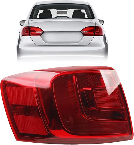 Dasbecan Driver Tail Light Assembly Compatible with 2011-2014 Volkswagen Jetta Rear Lamp Outer Left Side with Halogen Bulbs Rear Taillight, Cannot fit to Hybrid Replaces# VW2804107 5C6945095D in Saudi Arabia