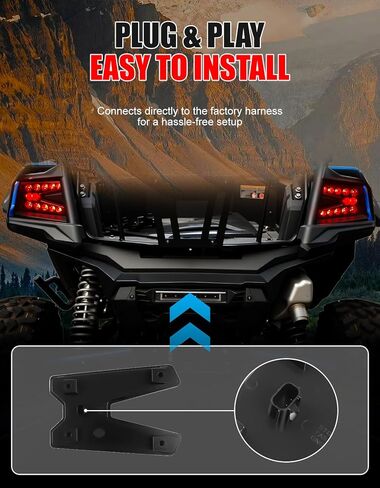 LED Tail Light for Kawasaki Teryx KRX 1000 20-25, Waterproof Rear Taillights Smoked Black Brake Stop Signal Lamps for Teryx KRX 4 1000 2023-2025 Accessories (Replace #23024-0005, 2PCS) in Kuwait