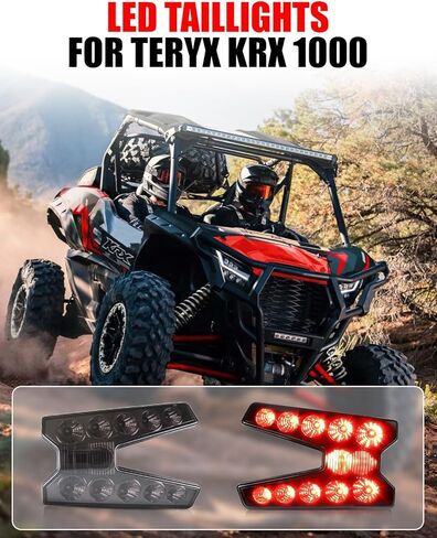 LED Tail Light for Kawasaki Teryx KRX 1000 20-25, Waterproof Rear Taillights Smoked Black Brake Stop Signal Lamps for Teryx KRX 4 1000 2023-2025 Accessories (Replace #23024-0005, 2PCS) in Kuwait