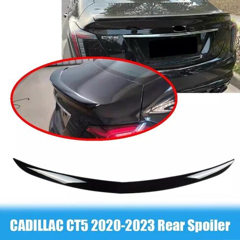 Gloss Black Rear Lip Spoiler Wing V Factory Style Fit for Cadillac CT5 2020 2021 2022 2023 2024 Accessories in Kuwait