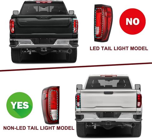 JSBOYAT Halogen Tail Light Assembly for 2019-2024 GMC Sierra 1500/2500HD/3500HD Brake Light Taillight Rear Lamp w/bulbs LH Left Driver Side in Saudi Arabia