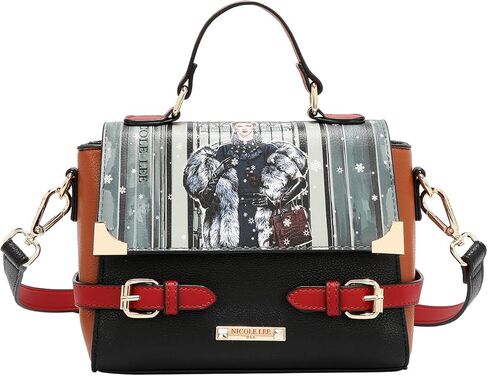 Nicole Lee Moda Snowflake Shopper 3 Piece Set, Vegan Pebbled Leather, Handbag with Dual Handles, Crossbody, Wallet in Kuwait