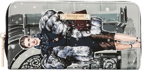 Nicole Lee Moda Snowflake Shopper 3 Piece Set, Vegan Pebbled Leather, Handbag with Dual Handles, Crossbody, Wallet in Kuwait