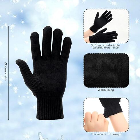 Winter Beanie Hat Scarf Gloves Set for Men Women Beanie Gloves Neck Warmer Set Warm Knit Fleece Lined Skull Cap in Kuwait