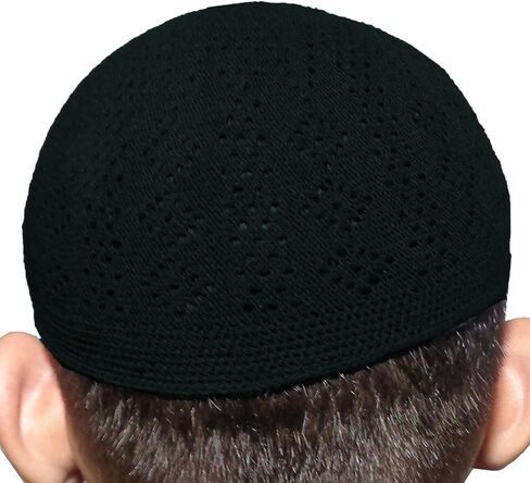 Hat Muslim Wholesale Kofi Lot of 3 Pcs Colors Kufi Koofi Topi Cotton Turkish Skull Cap Muslim Islamic Prayer Takke Knit Style Helmet Liner Caps for Men Multicolor in Kuwait