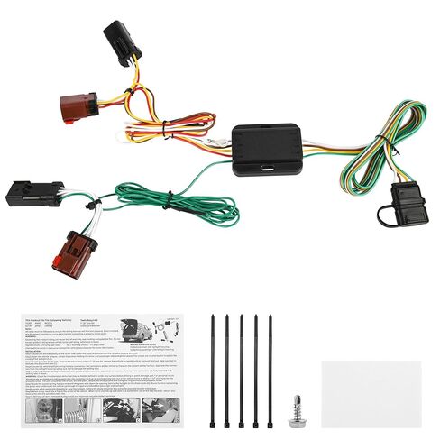 55382 مجموعة أسلاك مقطورة مخصصة ذات 4 دبابيس متوافقة مع Jeep Liberty 2002-2007، استبدال موصل جانب السيارة المخصص لأضواء المقطورة، مجموعة أسلاك السحب سهلة التوصيل والتشغيل in Kuwait