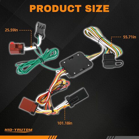 55382 مجموعة أسلاك مقطورة مخصصة ذات 4 دبابيس متوافقة مع Jeep Liberty 2002-2007، استبدال موصل جانب السيارة المخصص لأضواء المقطورة، مجموعة أسلاك السحب سهلة التوصيل والتشغيل in Kuwait