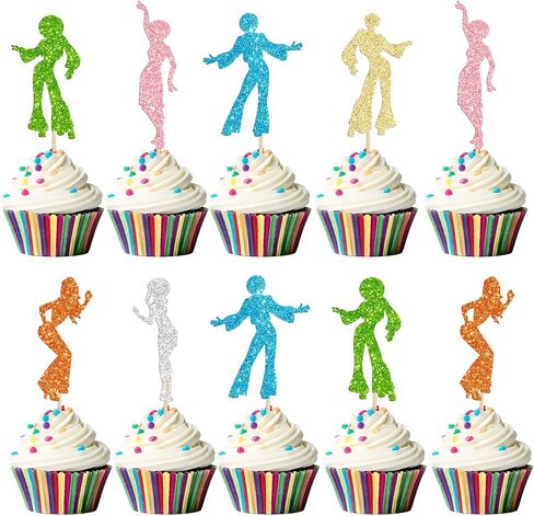 Gyufise 36Pcs Music Notes Cupcake Toppers and Wrappers Glitter Musical Symbols Cupcake Picks for Rock Music Theme Baby Shower Kids Birthday Party Cake Decorations Supplies in Saudi Arabia