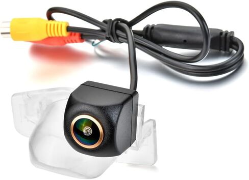 كاميرا لوحة ترخيص بعدسة عين السمكة الخلفية/الأمامية للسيارة AHD 720P/CVBS مع كابل RCA وكاميرا مركبة لسيارة Honda CRV Odyssey Crosstour Insight Jazz Fit Hatchback & Backup Golden Camera in Kuwait