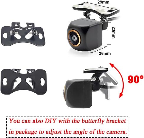 كاميرا لوحة ترخيص بعدسة عين السمكة الخلفية/الأمامية للسيارة AHD 720P/CVBS مع كابل RCA وكاميرا مركبة لسيارة Honda CRV Odyssey Crosstour Insight Jazz Fit Hatchback & Backup Golden Camera in Kuwait