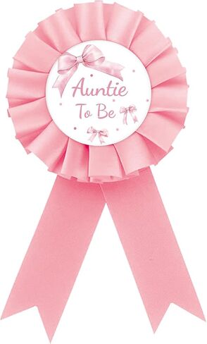 Pink Bow Auntie to Be Badge Pin, BowTie Best Aunt Ever Button Pin, Pink Rosette Bowknot Baby Shower Award Ribbon Button for Women, Gender Reveal/Pregnancy Announcement Party Supplies in Saudi Arabia