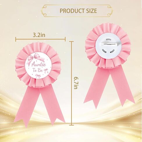 Pink Bow Auntie to Be Badge Pin, BowTie Best Aunt Ever Button Pin, Pink Rosette Bowknot Baby Shower Award Ribbon Button for Women, Gender Reveal/Pregnancy Announcement Party Supplies in Saudi Arabia