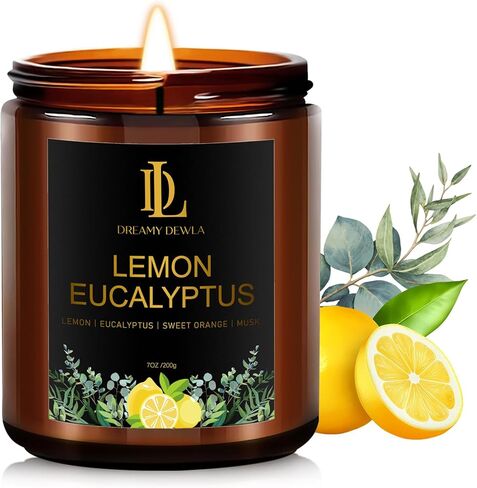 Scented Candles for Home - 4 Pack Candles Gift Set for Women Men, Aromatherapy Candles for Home Scented, Soy Candles (Oak/Magnolia & Sandalwood/Moroccan Amber/Lemon Eucalyptus) in Saudi Arabia