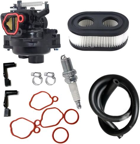 799584 مجموعة المكربن ​​جزازة العشب المتوافقة مع المحرك العمودي لجزازة العشب BS 550EX 725EXI 625EX 675EX 140cc 09P702 Troy Bilt TB110 TB200 مجموعة شمعات الإشعال وفلتر الهواء 799583 592361 594057 in Saudi Arabia