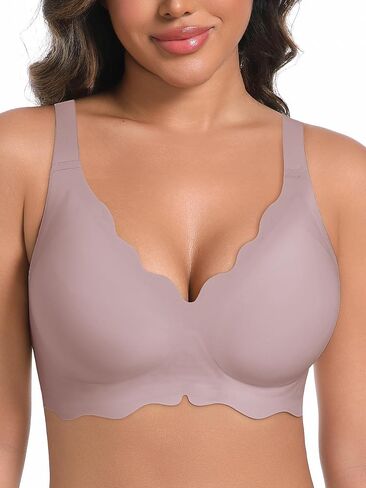 AILIVIN Women's Seamless Bras Wireless Scalloped Push Up Bras Soft No Underwire Comfort Full Coverage Bralettes in Saudi Arabia