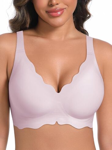 AILIVIN Women's Seamless Bras Wireless Scalloped Push Up Bras Soft No Underwire Comfort Full Coverage Bralettes in Saudi Arabia