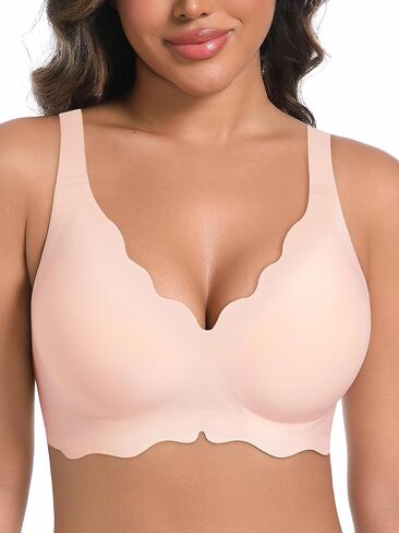 AILIVIN Women's Seamless Bras Wireless Scalloped Push Up Bras Soft No Underwire Comfort Full Coverage Bralettes in Saudi Arabia