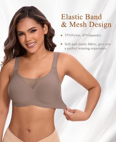 Bras for Women Wireless Seamless Mesh Push Up No Underwire Plus Size Soft Comfortable Sleep Everyday Brattlets with Extender in Kuwait