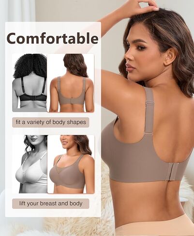 Bras for Women Wireless Seamless Mesh Push Up No Underwire Plus Size Soft Comfortable Sleep Everyday Brattlets with Extender in Kuwait