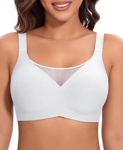 Bras for Women Wireless Seamless Mesh Push Up No Underwire Plus Size Soft Comfortable Sleep Everyday Brattlets with Extender in Kuwait