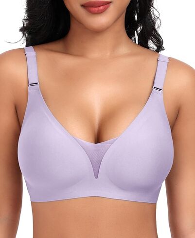 Bras for Women Wireless Seamless Mesh Push Up No Underwire Plus Size Soft Comfortable Sleep Everyday Brattlets with Extender in Kuwait