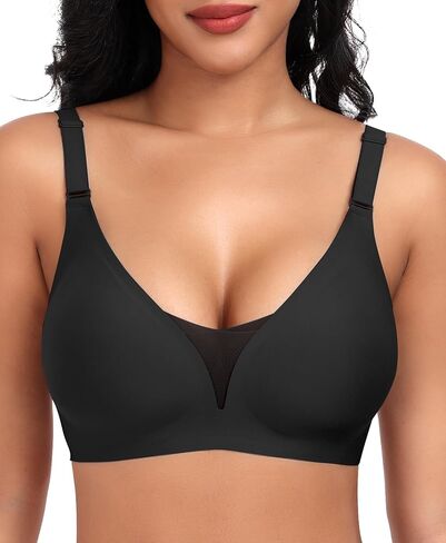Bras for Women Wireless Seamless Mesh Push Up No Underwire Plus Size Soft Comfortable Sleep Everyday Brattlets with Extender in Kuwait