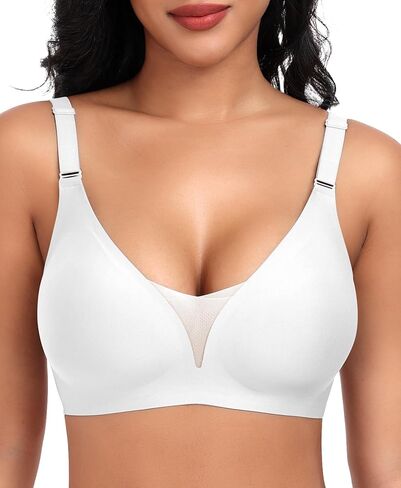 Bras for Women Wireless Seamless Mesh Push Up No Underwire Plus Size Soft Comfortable Sleep Everyday Brattlets with Extender in Kuwait
