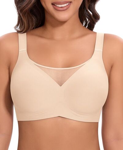 Bras for Women Wireless Seamless Mesh Push Up No Underwire Plus Size Soft Comfortable Sleep Everyday Brattlets with Extender in Kuwait