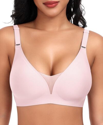Bras for Women Wireless Seamless Mesh Push Up No Underwire Plus Size Soft Comfortable Sleep Everyday Brattlets with Extender in Kuwait