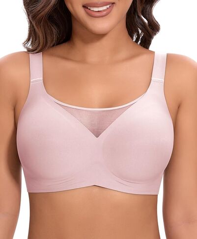 Bras for Women Wireless Seamless Mesh Push Up No Underwire Plus Size Soft Comfortable Sleep Everyday Brattlets with Extender in Kuwait