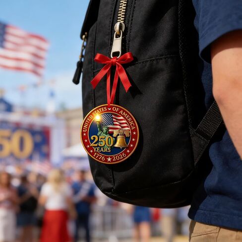 United States 250th Anniversary Ornament, America 250 Merchandise, 2D Acrylic USA 250th Anniversary Merchandise,Gift for Us Citizens, Patriotic Collectors in Kuwait