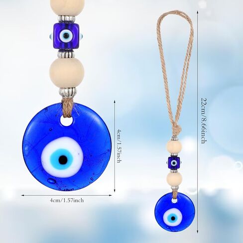 Evil Eye Car Hanging Ornament Blue Beaded Decor Pendant Amulet Charm Accessories for Rear View Mirror Window Door Wall Protection Blessing in Saudi Arabia