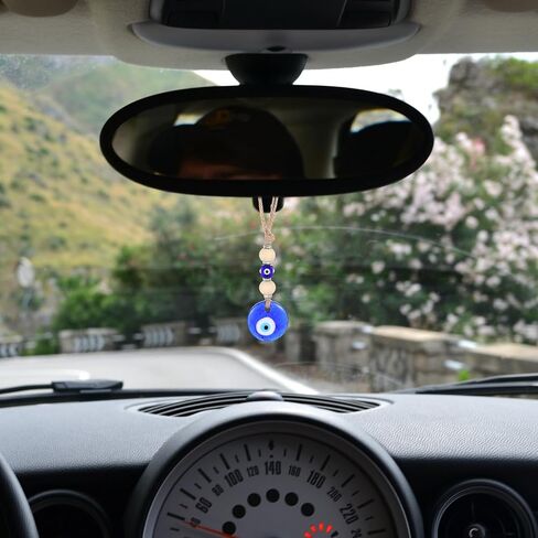 Evil Eye Car Hanging Ornament Blue Beaded Decor Pendant Amulet Charm Accessories for Rear View Mirror Window Door Wall Protection Blessing in Saudi Arabia