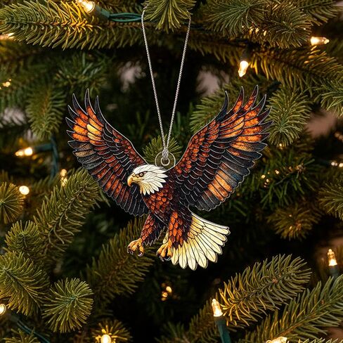 زخرفة النسر الأصلع الأمريكي - هدية للمحاربين القدامى - ديكور يوم الاستقلال - هدايا لمحبي النسر الأصلع، هدية بموضوع النسور - هدايا الفيل الأبيض - زينة مضحكة لشجرة عيد الميلاد in Kuwait