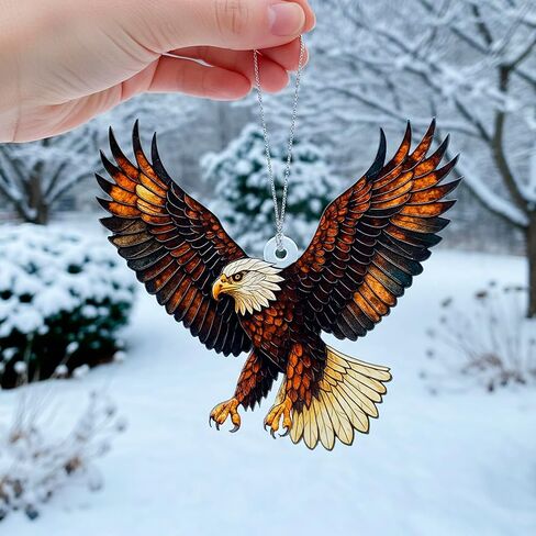 زخرفة النسر الأصلع الأمريكي - هدية للمحاربين القدامى - ديكور يوم الاستقلال - هدايا لمحبي النسر الأصلع، هدية بموضوع النسور - هدايا الفيل الأبيض - زينة مضحكة لشجرة عيد الميلاد in Kuwait