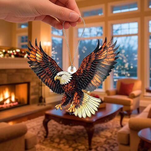زخرفة النسر الأصلع الأمريكي - هدية للمحاربين القدامى - ديكور يوم الاستقلال - هدايا لمحبي النسر الأصلع، هدية بموضوع النسور - هدايا الفيل الأبيض - زينة مضحكة لشجرة عيد الميلاد in Kuwait