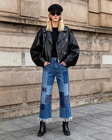 أحذية تابي للسيدات من KOKOMOMO، أحذية طويلة للكاحل بمقدمة مقسمة، كعب أسطواني مكتنز، أحذية النينجا اليابانية بسحاب، كعب قصير، أحذية رسمية للعمل اليومي للسيدات باللون الأسود، مقاس 9.5 in Kuwait