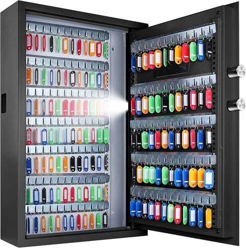 220 Position Large Key Lock Box Wall Mount with Code, Digital Key Cabinet Wall Mount Key Organizer with Key Tags, Adjustable Key Safe Key Holder for Car, Hotels, Office, House in Kuwait