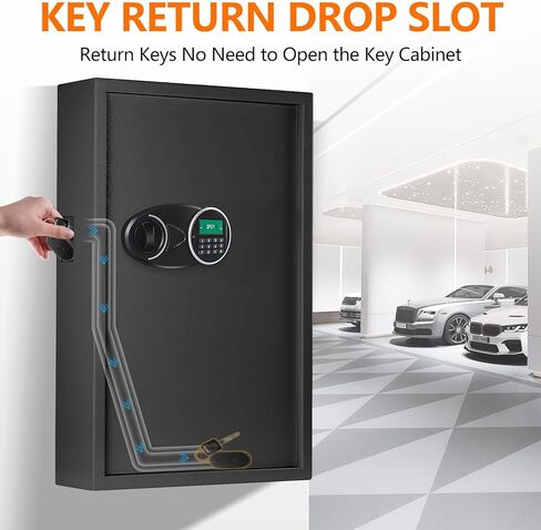 220 Position Large Key Lock Box Wall Mount with Code, Digital Key Cabinet Wall Mount Key Organizer with Key Tags, Adjustable Key Safe Key Holder for Car, Hotels, Office, House in Kuwait