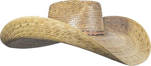 MexART (2 Pack) Oversized Cowboy Wide Brim Straw Hat Dark and Natural | Sombrero de Palma Grande Obscuro y Natural in Kuwait