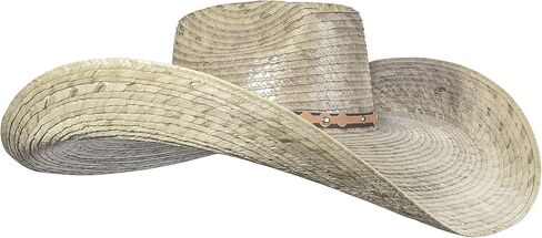 MexART (2 Pack) Oversized Cowboy Wide Brim Straw Hat Dark and Natural | Sombrero de Palma Grande Obscuro y Natural in Kuwait