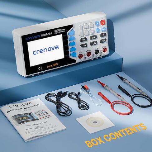 جهاز قياس متعدد رقمي True RMS من Crenova 30000، جهاز قياس متعدد على سطح المكتب للاستخدام في المختبر والصناعي. تسجيل بيانات USB، CAT II 600V. يقيس الجهد والتيار والمقاومة والسعة ودرجة الحرارة. in Kuwait