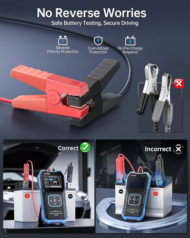 FNIRSI BTM-24 Car Battery Tester 12V 24V, 0-2000 CCA Automotive Alternator Tester, Battery Life Voltage Internal Resistance Charging Load Cranking Analyzer for Car SUV Pickup Truck ATV Motorcycle Boat in Kuwait
