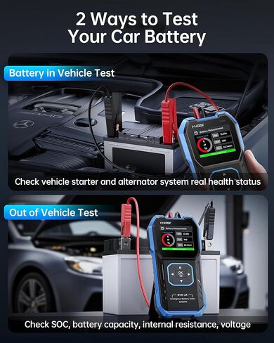 FNIRSI BTM-24 Car Battery Tester 12V 24V, 0-2000 CCA Automotive Alternator Tester, Battery Life Voltage Internal Resistance Charging Load Cranking Analyzer for Car SUV Pickup Truck ATV Motorcycle Boat in Kuwait