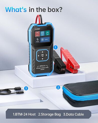 FNIRSI BTM-24 Car Battery Tester 12V 24V, 0-2000 CCA Automotive Alternator Tester, Battery Life Voltage Internal Resistance Charging Load Cranking Analyzer for Car SUV Pickup Truck ATV Motorcycle Boat in Kuwait