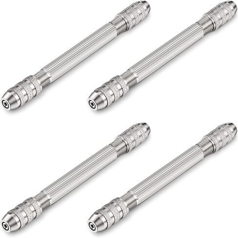 Zhehao Double Ended Pin Vise DIY Hand Drill Pin Vise Resin Drill Wire Twisting Tools with Copper Collet Copper Drill Jewelry Making Tools for DIY Hairpin Keychain Bracelets Necklace (2 Pieces) in Kuwait